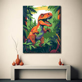 T-Rex in The Jungle Painting by Numbers